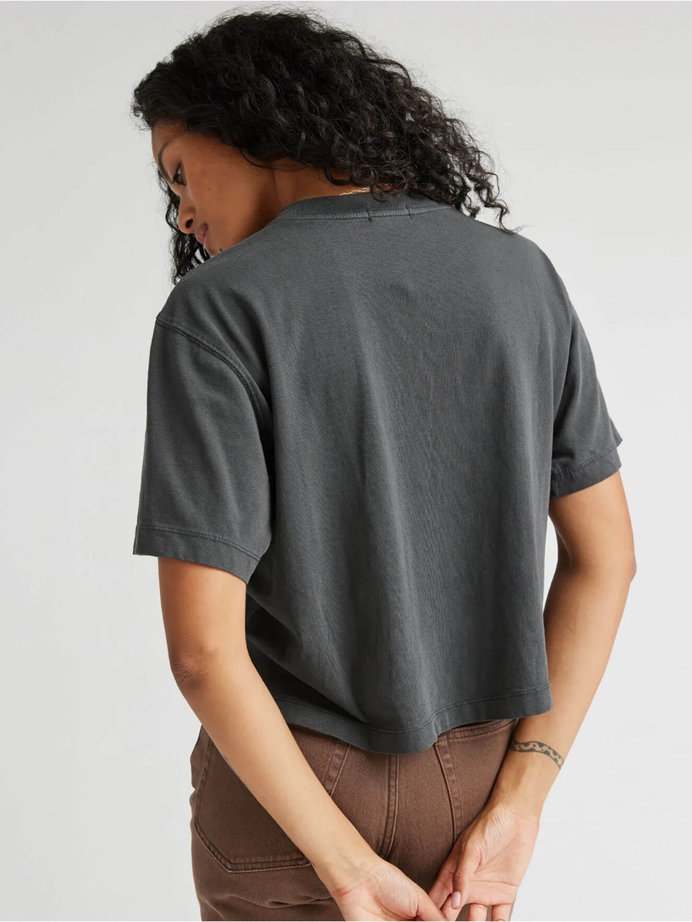 Relaxed Crop Tee, dark grey - Picture 2 of 9